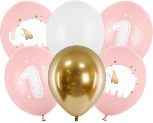 Set 6 Luftballons Latex Gray Baby 30cm