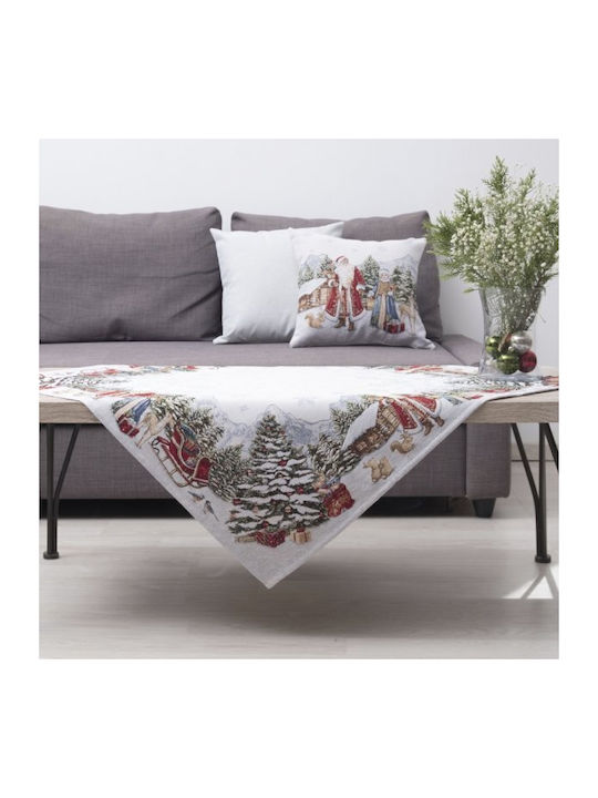 Dimeco Christmas Tablecloth Square Gray L100xW100cm 1pcs