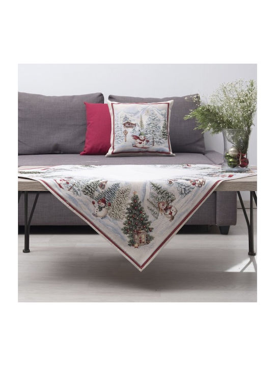 Dimeco Christmas Tablecloth Square Gray L100xW100cm 1pcs