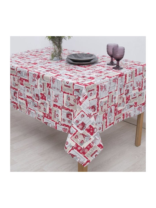 Dimeco Christmas Tablecloth Red L140xW220cm 1pcs