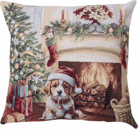 Dimeco Weihnachtsdekorativer Kissenbezug Quadratisch Mehrfarbig 45x45cm
