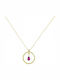 Art d or Halskette aus 9K Gold mit Zirkon Fuchsia