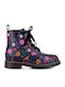 Lederne Kinderstiefel mit Schnürsenkeln Schwarz