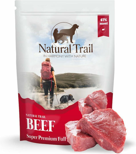 Natural Trail Nassfutter Hunde in Beutel mit Rindfleisch ohne Getreide & Gluten 500gr