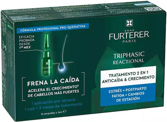 Rene Furterer Triphasic Reaccional Anti-hair Loss Αμπούλες Μαλλιών κατά της Τριχόπτωσης 12x5ml