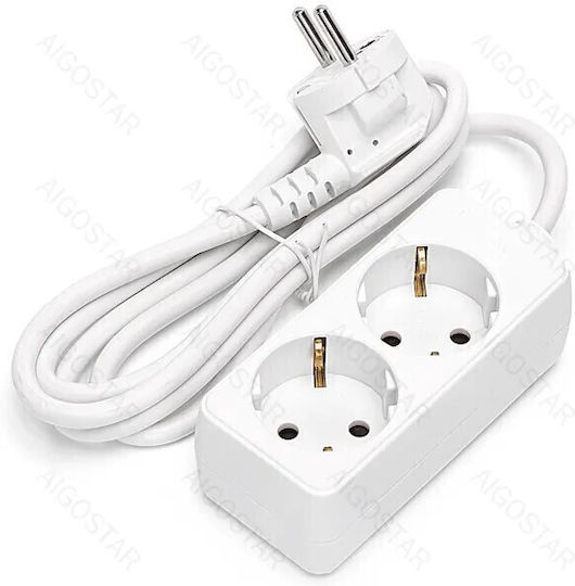 Aigostar Steckdosenleiste 2 Positionen mit Kabel 1.5m