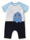 Evita Where Is My Mini Penguin Babystrampler Langärmliges Grey