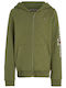 Kids Sweatshirt Cardigan with Hood Green Essential