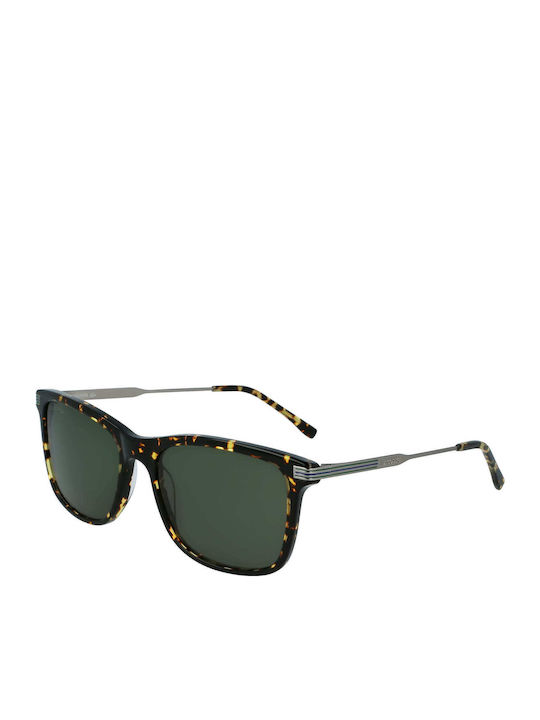 Lacoste Men's Sunglasses with Brown Tartaruga Frame and Green Lens L960S-430