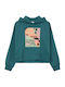 Kids Sweatshirt with Hood and Pockets Petrol