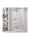 Karag Santorini 400 Roz Divider de verandă Duș cu Glisare Ușă 130x200cm Sticlă transparentă Oro