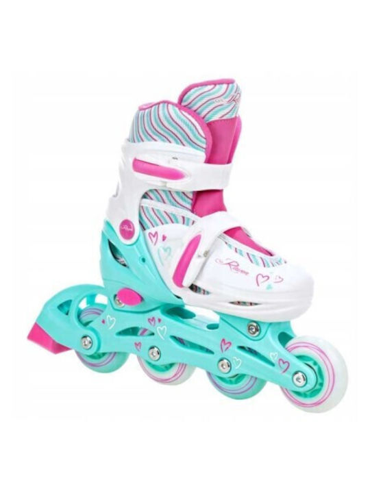 Adjustable Raven Loret Roller Skates Led Wheels Turquoise Pink S 30-33