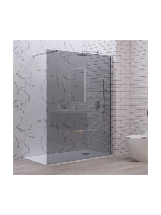 Karag Walkin 1 Fume Feste Seite für Dusche 80x200cm Rauchgase Chrom