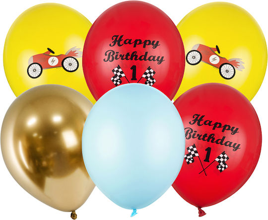 Set of 6 Balloons Latex Blue 30cm