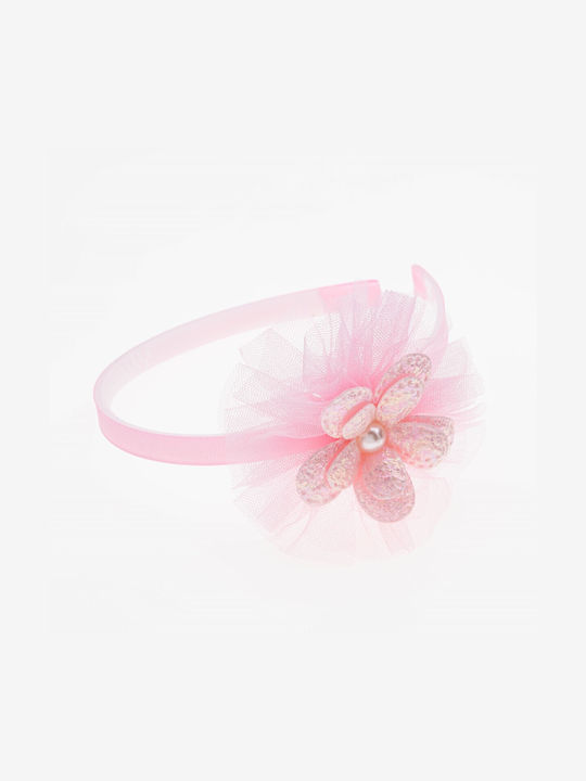 Kinder Haarband mit Blume Rosa 1Stück