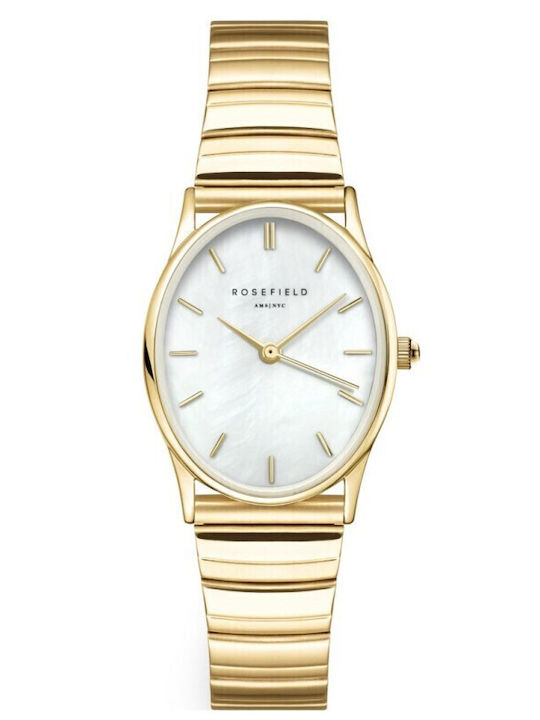 Rosefield Women's Watch Chronograph with Gold Metal Bracelet