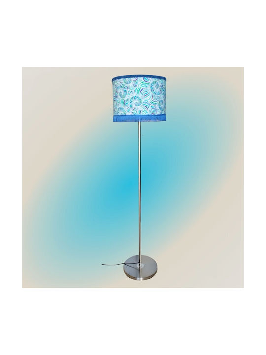 Oxygen Blue Nautilus Floor Lamp H165xW1.65cm. with Socket for Bulb E27 Blue