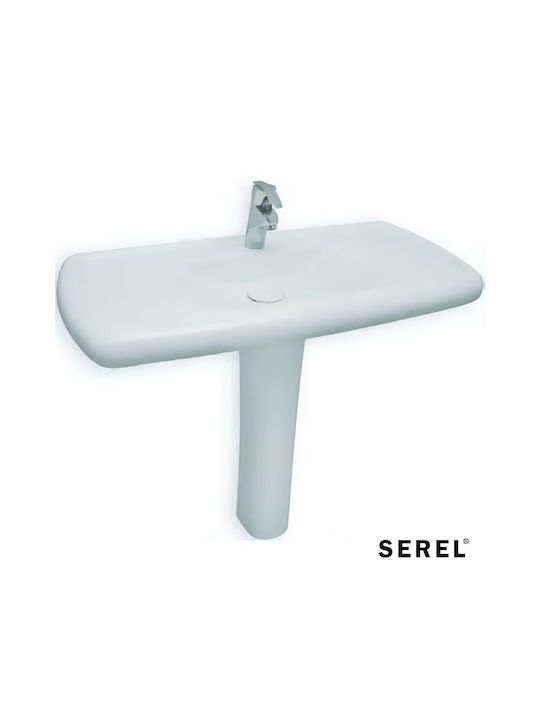 Serel Aufgesetztes Waschbecken Porzellan 100x48cm White