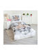 TIGER Conținut set Husă de pilotă pentru copii Single cu față de pernă Bumbac White/Grey 140x200cm