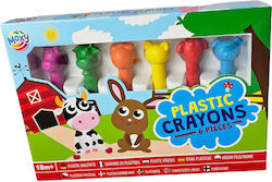 Set 6 Plastic Crayons Farm