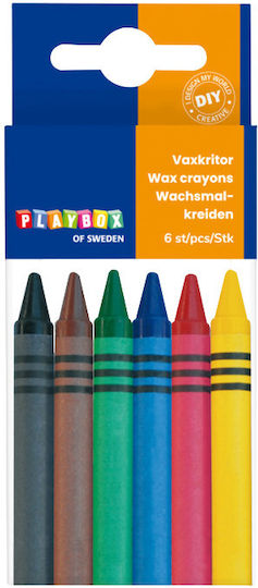 Set 6 Wax Colored Pencils A Diameter 8 Mm