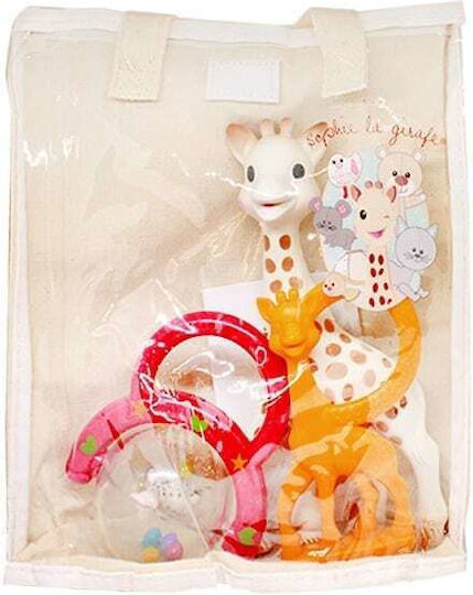 Sophie La Girafe Gift Bag Μασητικό Οδοντοφυΐας για 3 m+ Πορτοκαλί/Κόκκινο 3τμχ