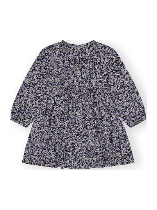 Kinderkleid Langärmelig Blumen Mehrfarbig