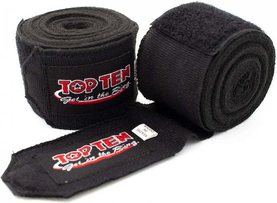 Top Ten 2303-9000 Martial Arts Hand Wraps 2.5m Schwarz