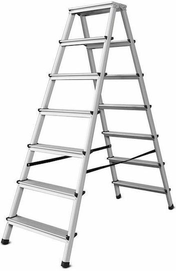 AWTools Leiter Aluminium mit 2x7 Stufen