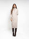 Midi Hemdkleid Kleid Beige