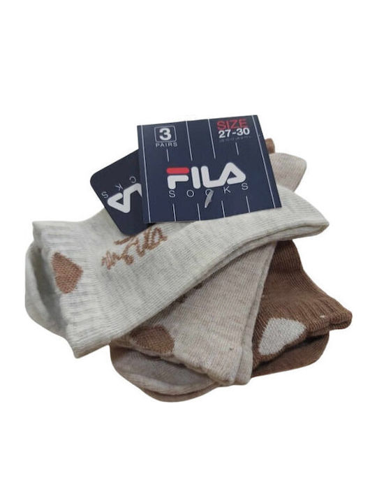 FILA Παιδικές Κάλτσες Εκρού 3 Ζευγάρια