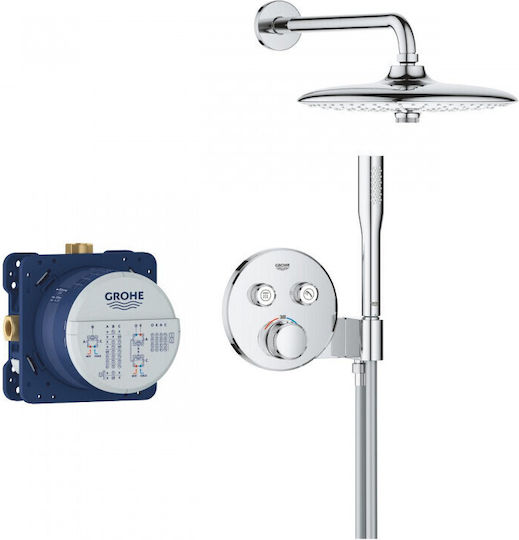 Grohe Grt Smartcontrol Душ система Вграден термостатичен смесител Вътрешно тяло Душ глава Ръчен душ Аксесоари