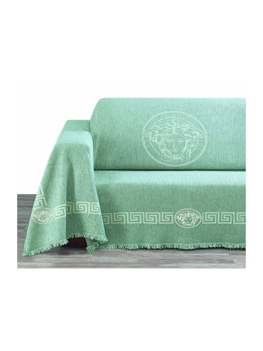 Makis Tselios Home Olympus2 Cuvertură Pentru Canapea De Fotoliu Șenilă 180x180cm Verde