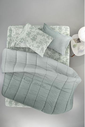 Guy Laroche Παπλωματοθήκη Βαμβακερή Υπέρδιπλη 225x245 Christy Aqua Grey