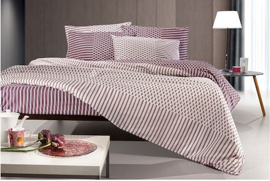 Guy Laroche Set Duvet Cover Galleon Cotton 165x225cm Single With Pillowcase Amethyst