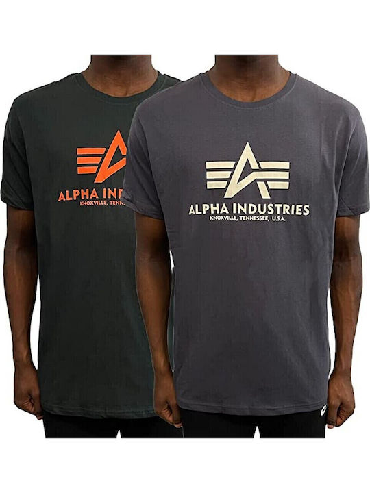 Alpha Industries T-shirt Greyblack, Dark Petrol