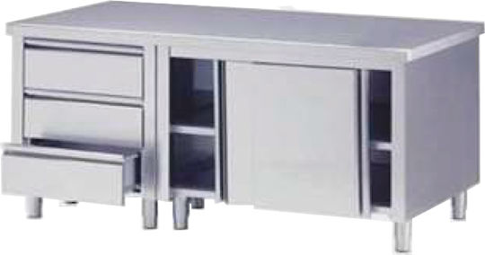 ArtSteel Ερμάριο με Συρόμενες Πόρτες & Συρτάρια 160x80x87cm