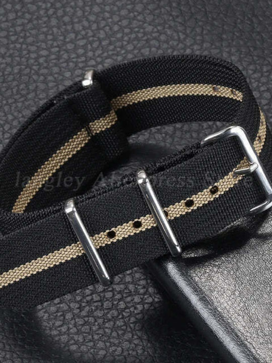 Riemen aus Stoff Nato Schwarz 18mm