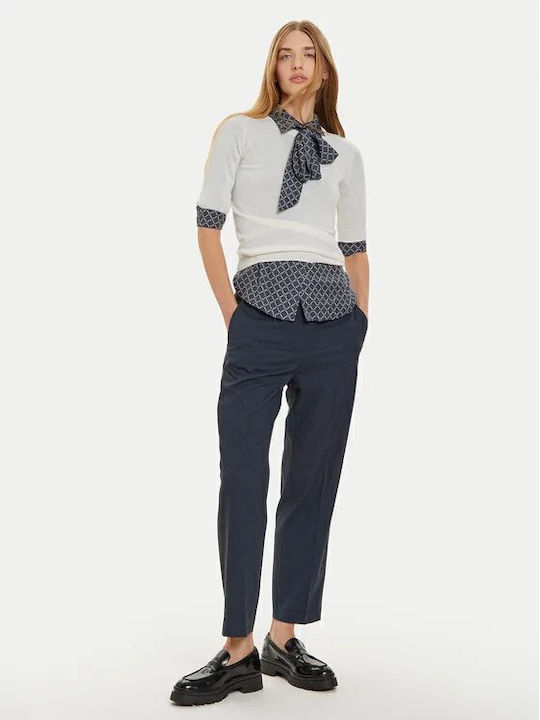 Women's Fabric Trousers with Elastic Slim Fit Desert Sky Heather