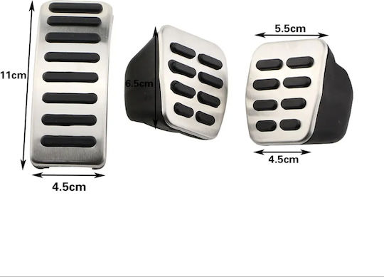 Set de pedale Autoturism pentru VW / Audi / Scaun / Skoda Aluminiu Argintiu 3buc