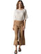 Damen Stoff Capri Hose Tabac Brown