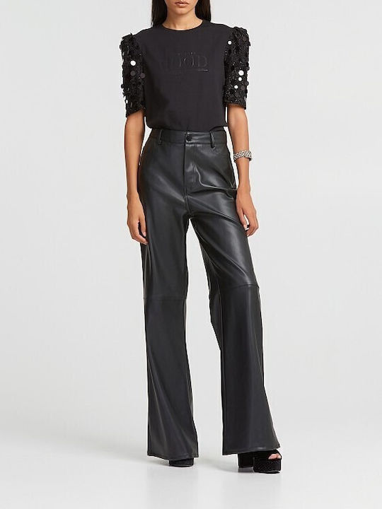 Femei Din material textil Pantaloni cu Croială Largă Black