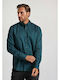 Long-sleeved Cotton Shirt Green