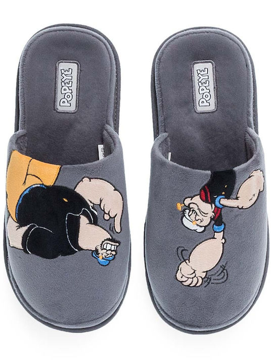 Popeye Зимни мъжки чехли Сив