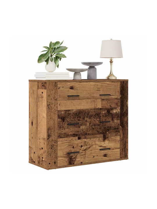 Wooden Chest of Drawers Coffee 80x33x70cm