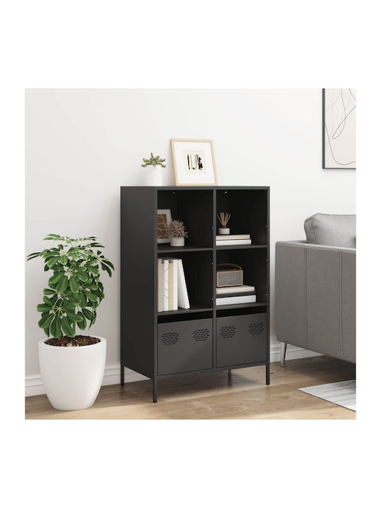 Βιβλιοθήκη Μαύρο 68x39x103.5εκ.
