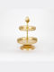 Metallic Dessert Tower Stand with 2 Tiers Gold Ø25.5cmxY40.5cm 25.5x25.5x40.5cm