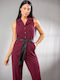Women's Sleeveless One-piece Suit Burgundy