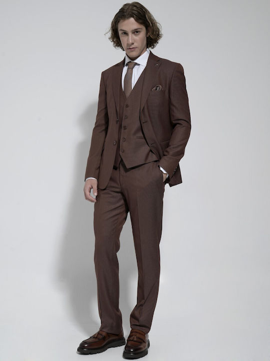 Мъжки Костюм С гиле Brown