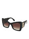 Marc Jacobs Women's Sunglasses with Black Plastic Frame and Brown Gradient Lens Marc 761/S 807/HA